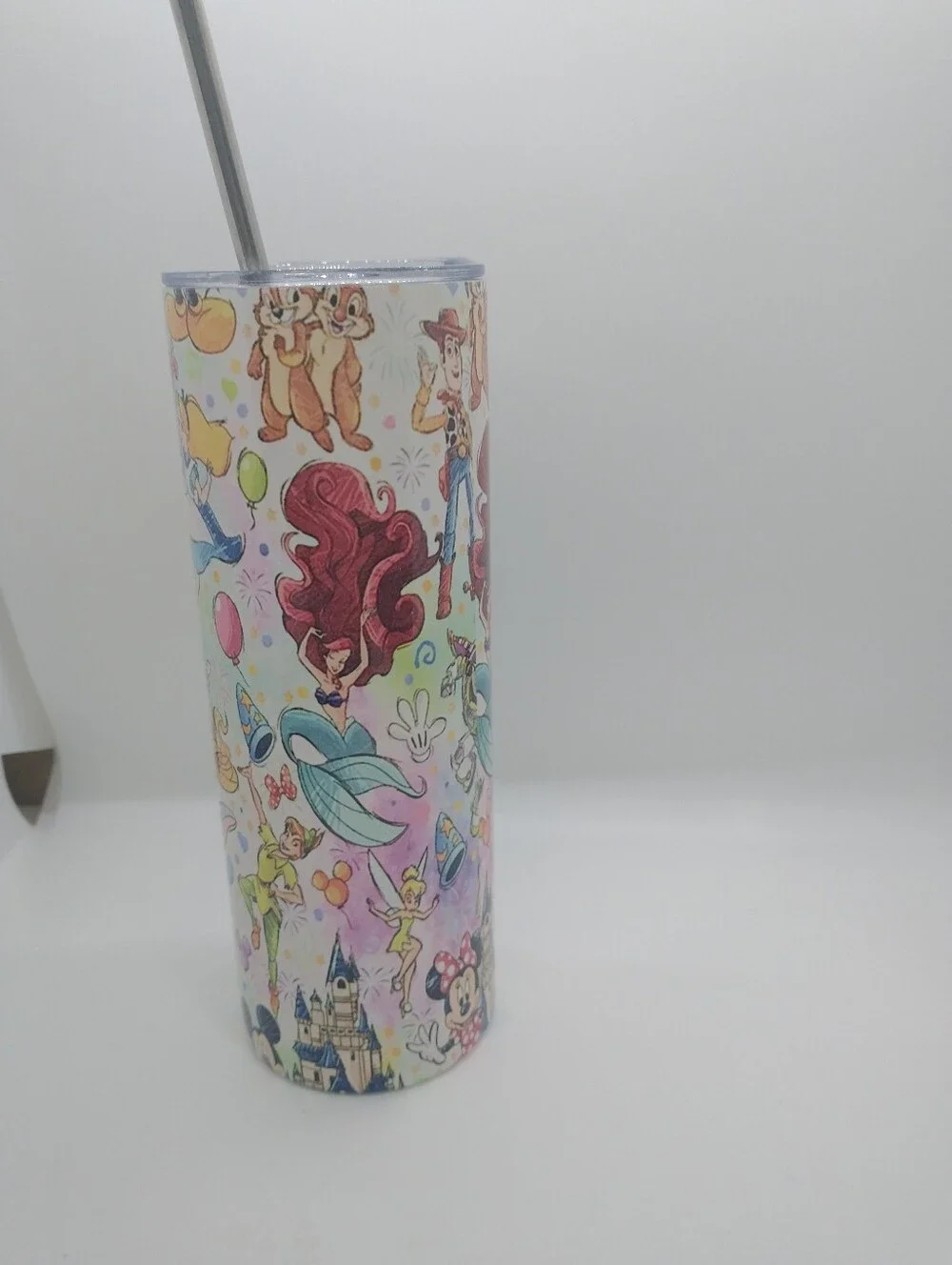 Disney Characters Aplenty Sublimation 20oz Drink Tumbler Customized (Brooke)